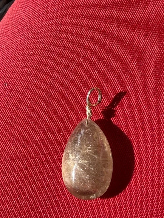 Rare Star Rutile Quartz Pendant 925 - Picture 3 of 5